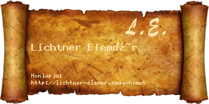 Lichtner Elemér névjegykártya